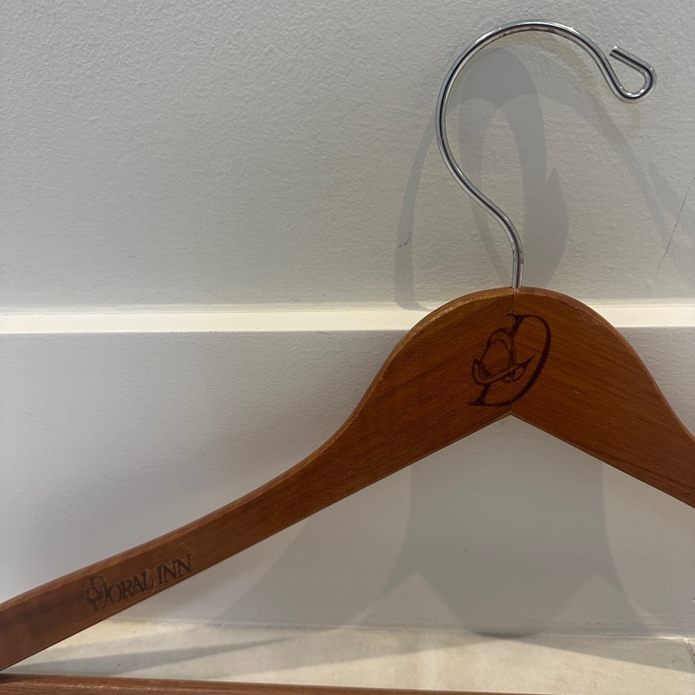 Rare Vintage Collectible Doral Inn New York City Engraved Wooden Hanger
